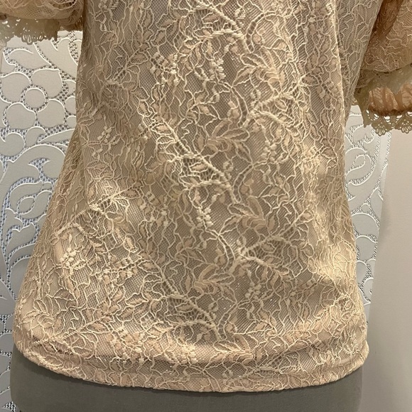 Vintage | Pearl & Embroidery Detailed Chest Cream Lace Blouse - Picture 11 of 13